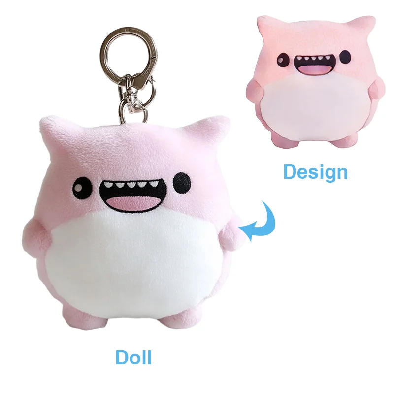 Custom Mini Plush Keychain Plushies Cute Pink Shark KeyChain Small Animals Plush Keychain Decoration