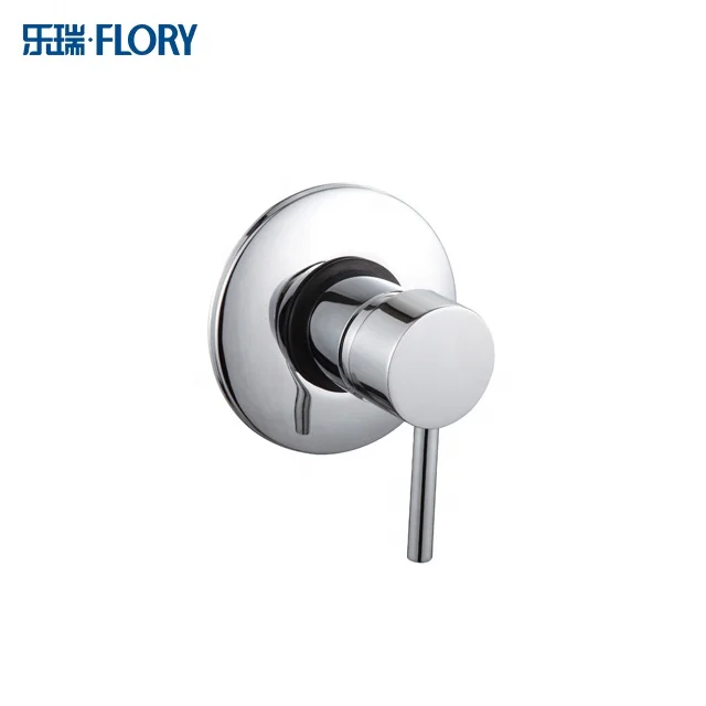 Round Plate Brass Concealed Shower Faucet Valve with 1 Outlet Option