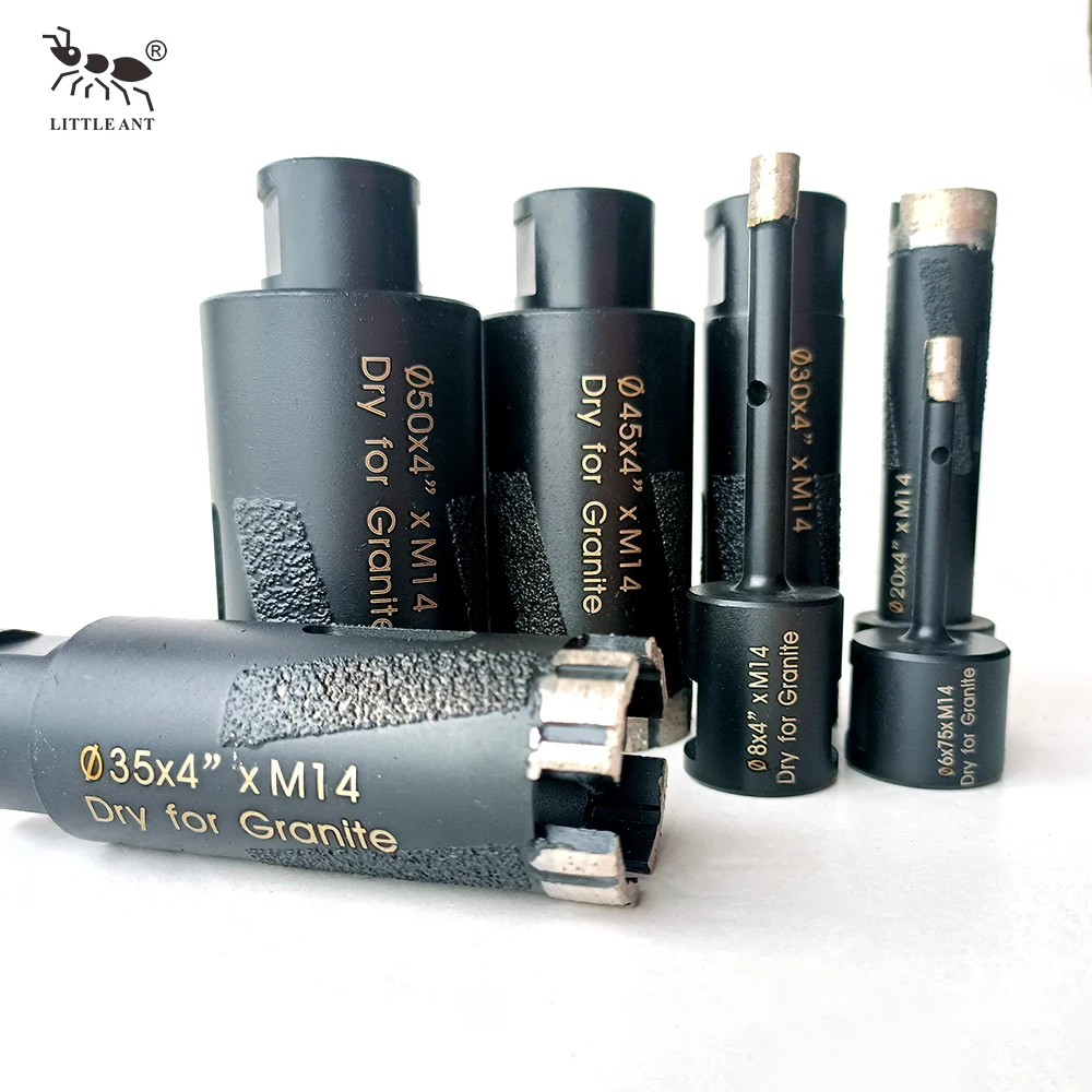 LITTLE ANT Dry Diamond Core Drill Bits Set Hole Saw Kit Deep Power Micro Stone Masonry for Granite and marble