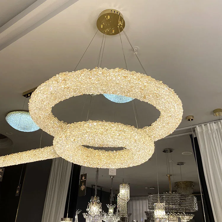 Luxury Crystal Chandelier Lamp For Hotel  Lobby Villa Banquet Hall Weddings Tables Oval Crystal Chandelier