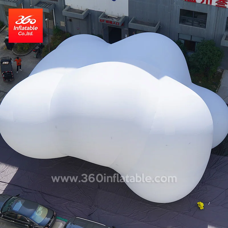 Outdoor custom design Giant mascot advertising inflatable mascot white cloud with Led light for event decorations