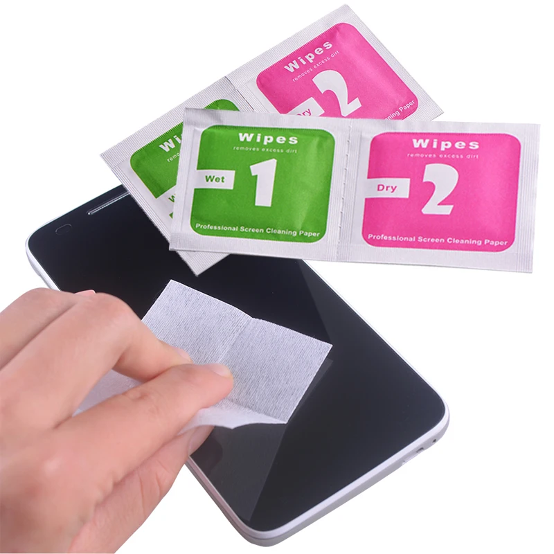 Wipe Mobile Phone Screen Cleaner Alcohal Sachet Dry And Wet Wipes