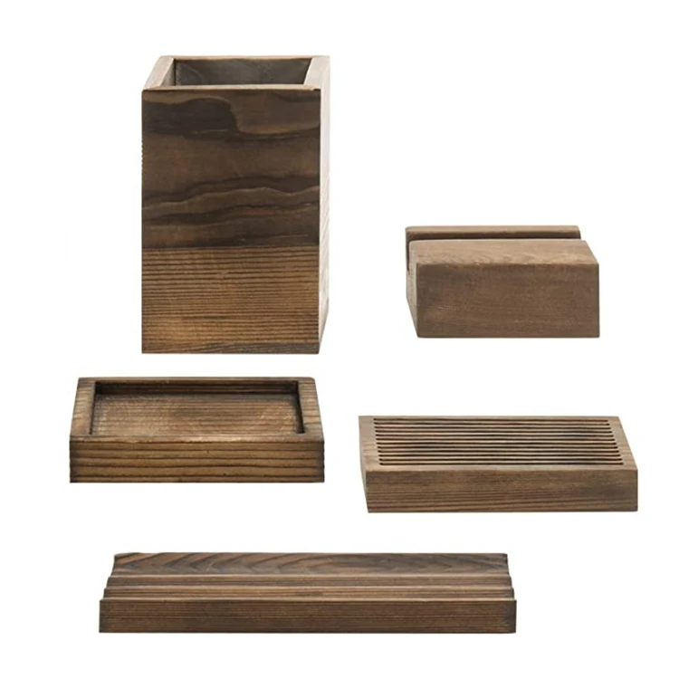 Темно-коричневый многофункциональный держатель почтовые карты поднос стойка для смартфона деревянная коробка с ручкой-роликом
