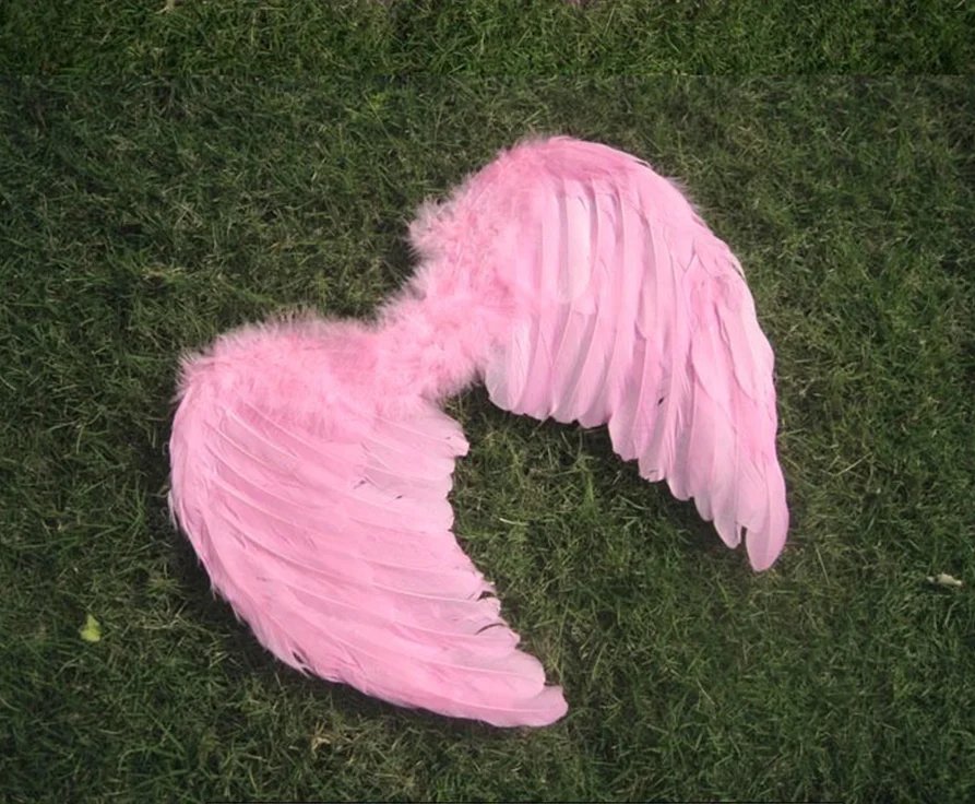 
Hot sale Handcraft Angel Feather Wing For Wedding Party Show Cosplay Costume Decoration for Children and Adult Pink 