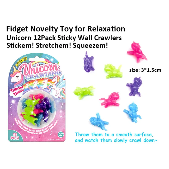 Sticky Wall Toys Tumbler Unicorns Elastic Squeeze Squishy Sticky Toys For Kids