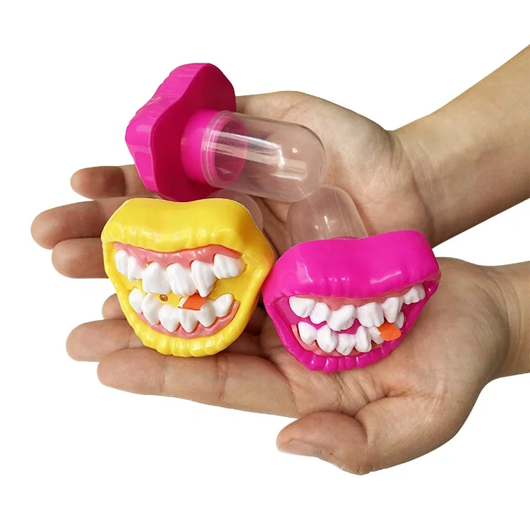 Plastic Bulk Candy Toys Empty Container Holder Sweet Dispenser Candies False Teeth with Light