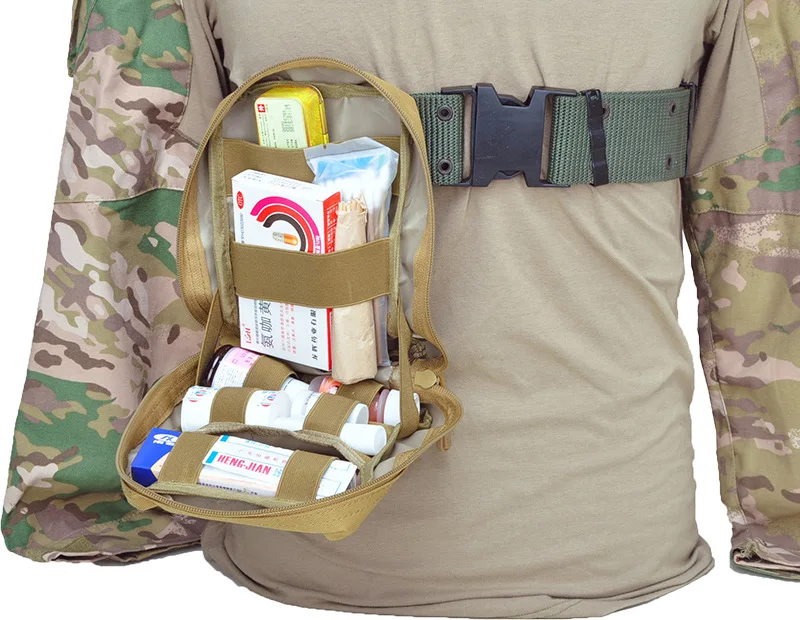 Tactical Molle Emergency Tools Pouch EDC Waist Bag Hanging Bag Outdoor Sports Medical First Aid Kit Bags and Pouches