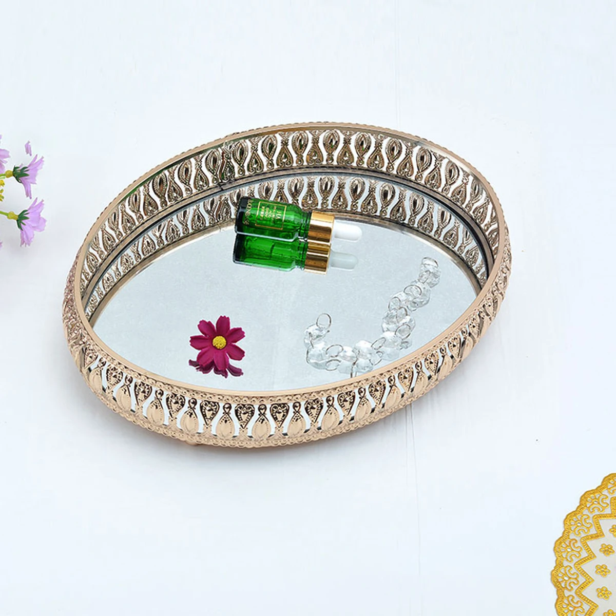 Iron Art Glass Fruit Plate Dried Fruit Cake Display Rack for Wedding and Halloween Decoration for Dessert Table