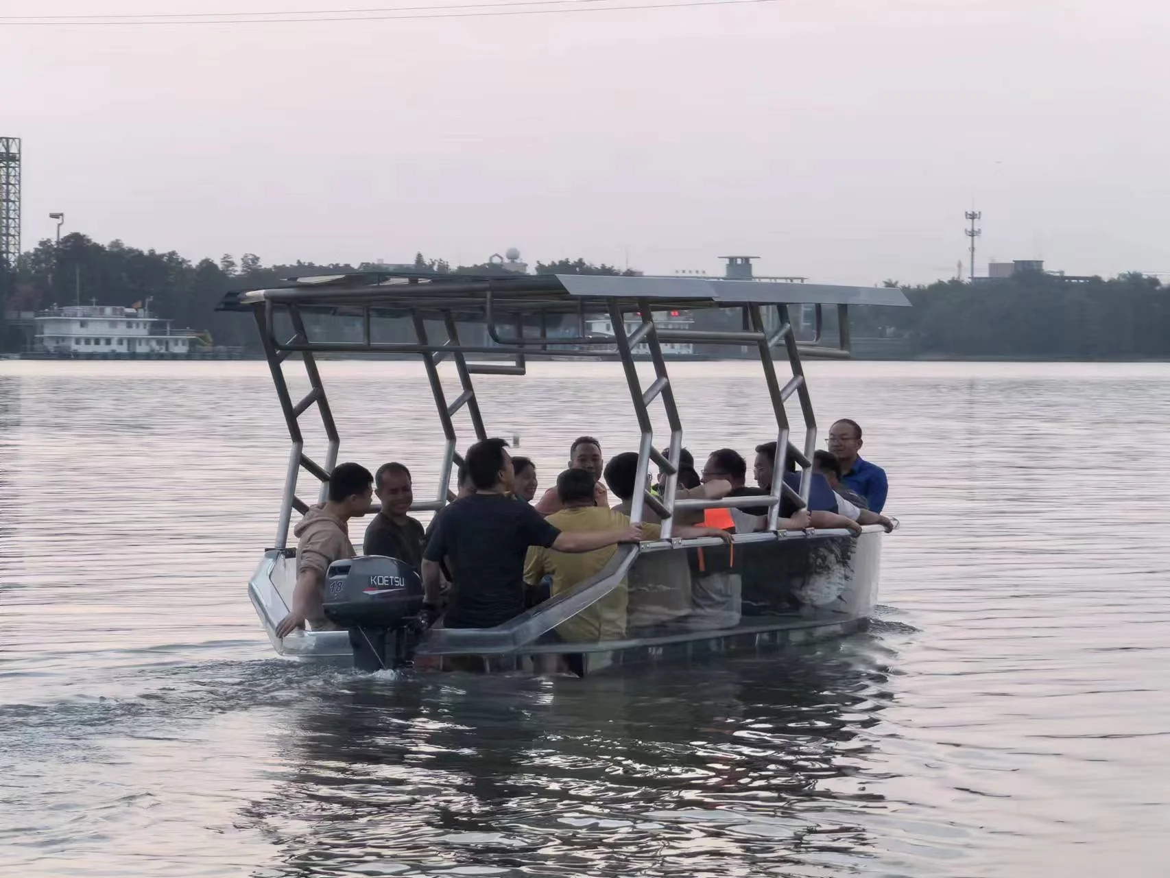 Plastic Boats 2 Persons Transparent Polycarbonate Clear Glass Kayak With Paddle/sightseeing touring fishing kayak