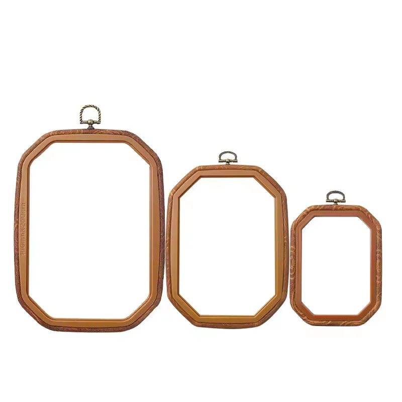 Embroidery Hoops Non Hoop Imitated Wooden Embroidery Display Circle Round Embroidery for Beginners DIY Craft Sewing Supplies
