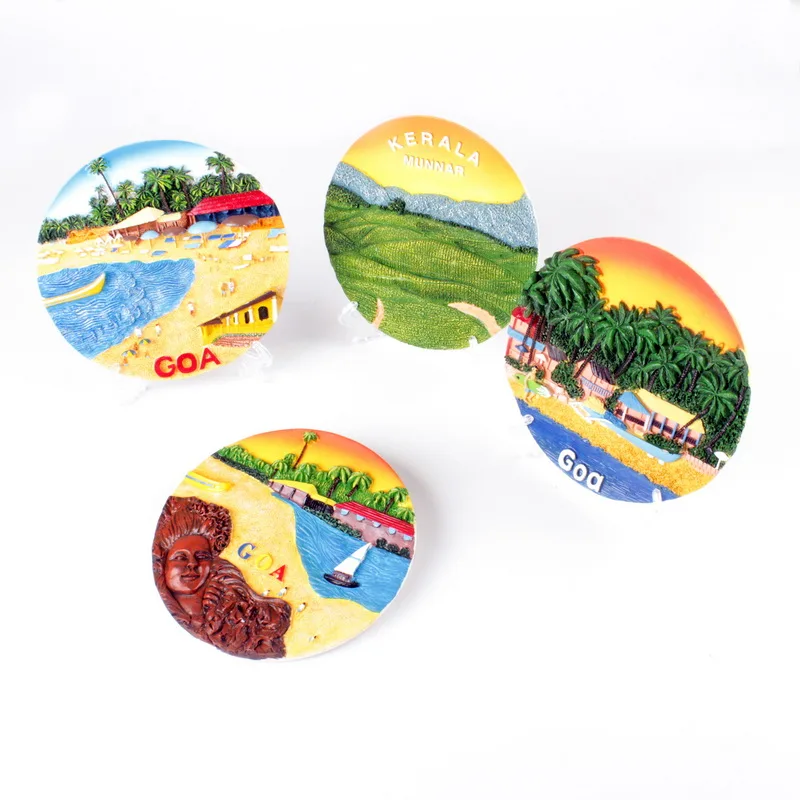 Custom Factory Cheap India Goa 3D Polyresin Tourist Custom Souvenir Plate