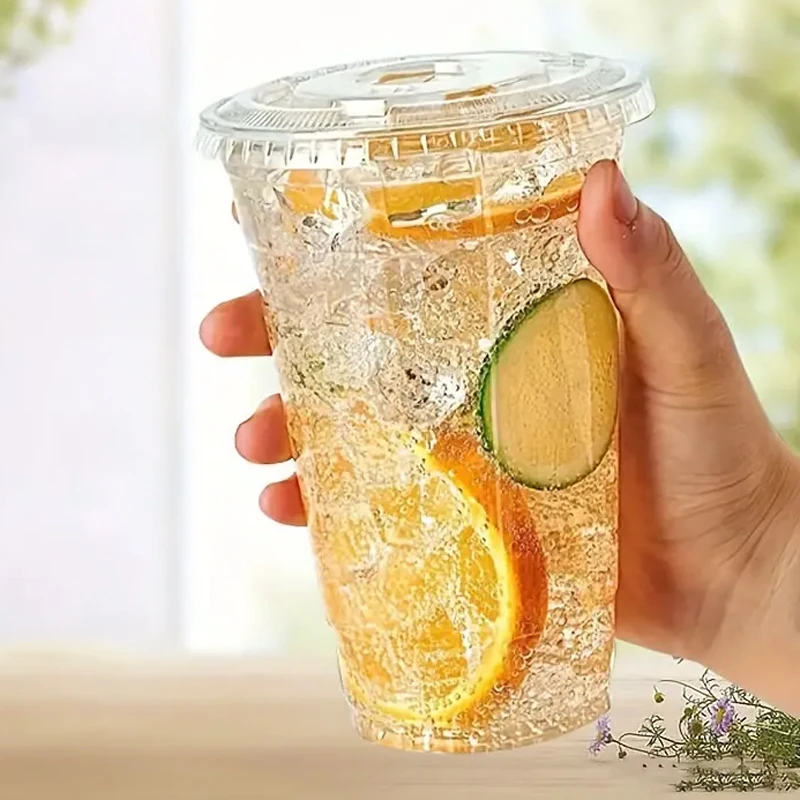 Custom Print logo 22oz 700ml Plastic Cup pp Boba Bubble Tea Gobelet Plastique Disposable Cups With Lids
