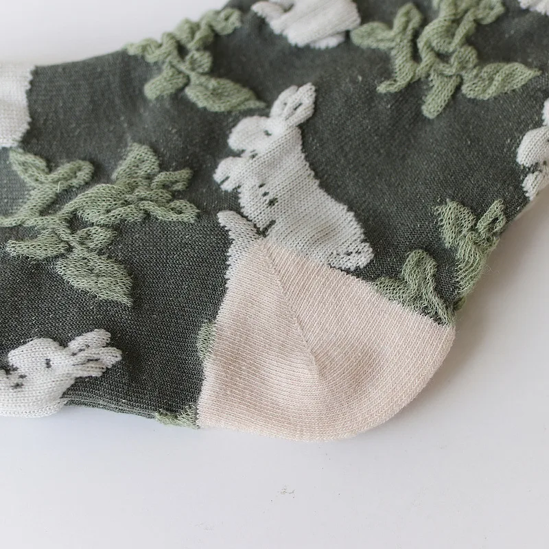 Autumn New Arrival Vintage Comfortable Funny Cotton Colorful Flora Pattern Socks for Women