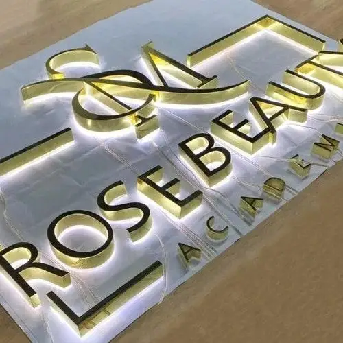 Acrylic Lighted Signage Alphabet Metal Letter Sign 3D Waterproof Backlit Signage