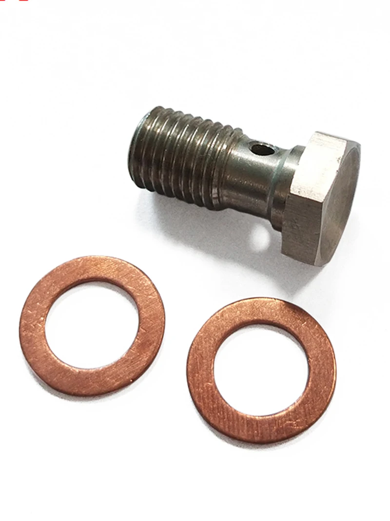 cnc turning auto part M10X1.25 Single hole hollow screw For brake line stainless steel brake fuel pipe screw fitting