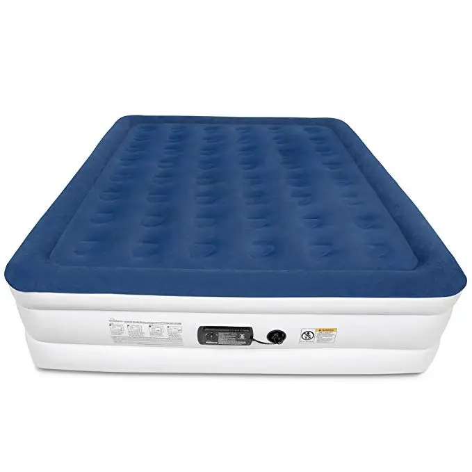 
Double inflatable air mattress indoor folding air sleeping pad camping mattress built in pump 