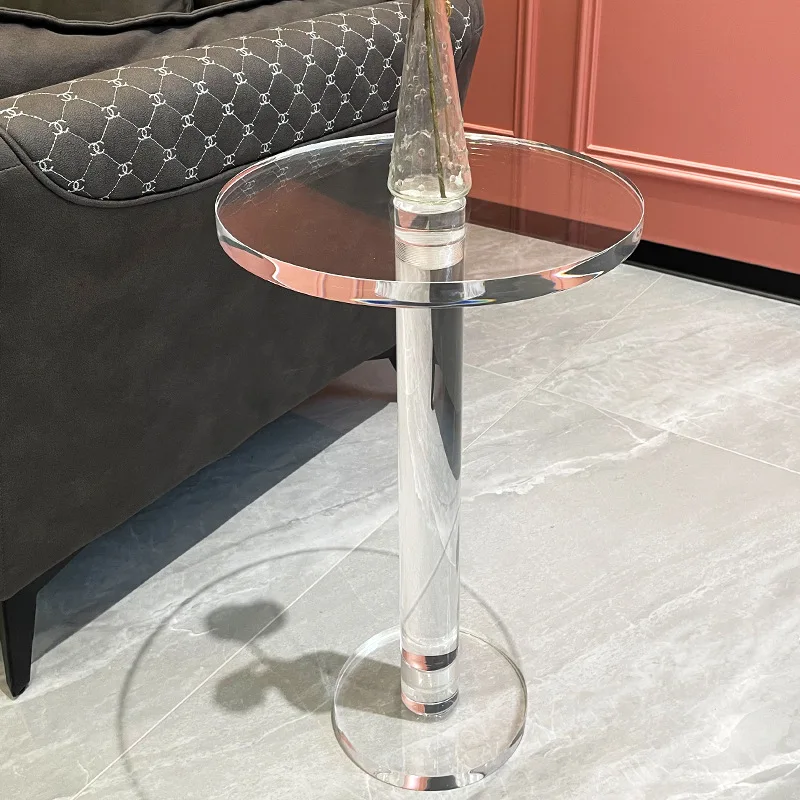 Luxury Acrylic Coffee Table Unique Modern Style Round Tea Table Transparent Side Table