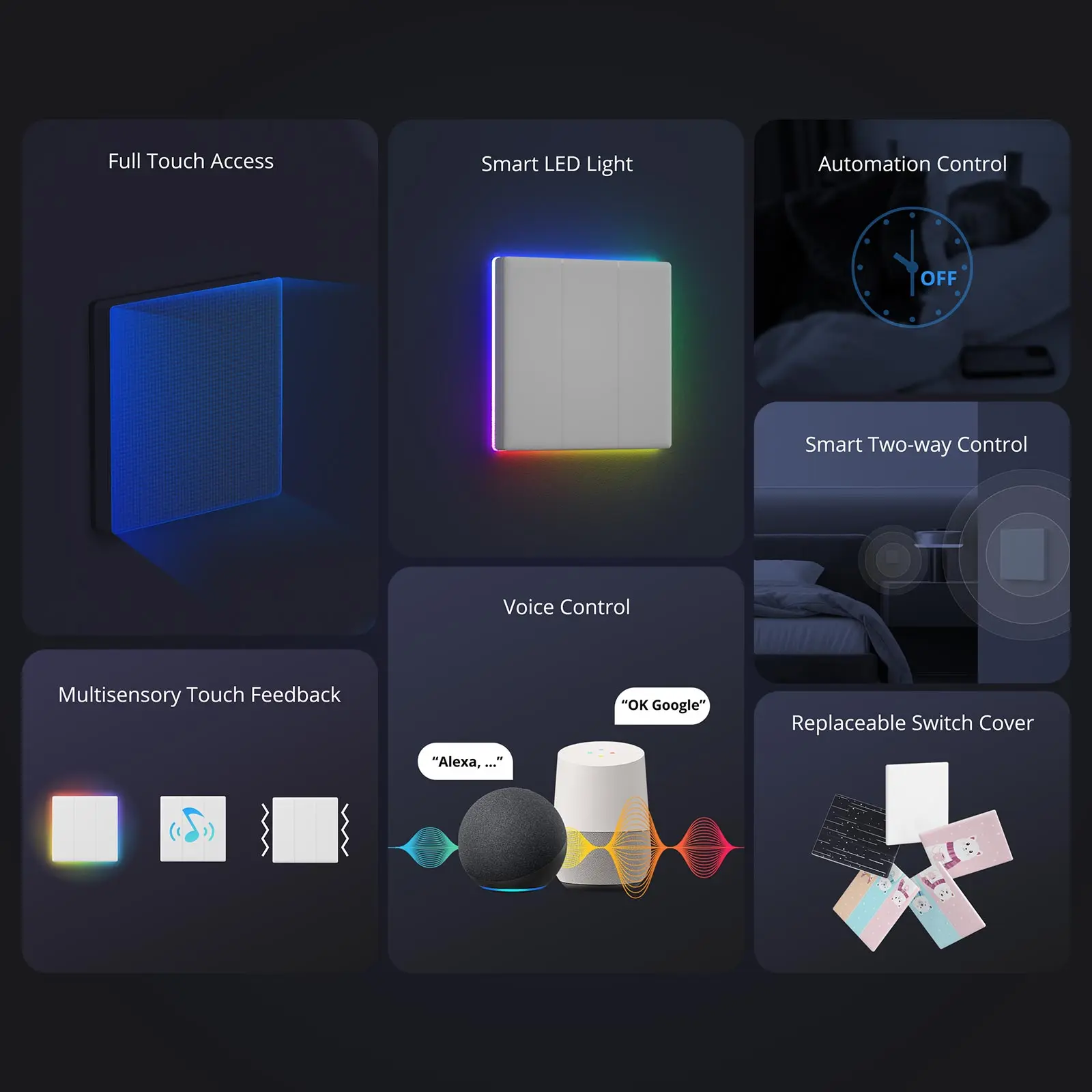 SONOFF TX Ultimate Smart Touch Wall Switch T5 Smart LED Light With eWeLink-Remote control Work with Alexa
