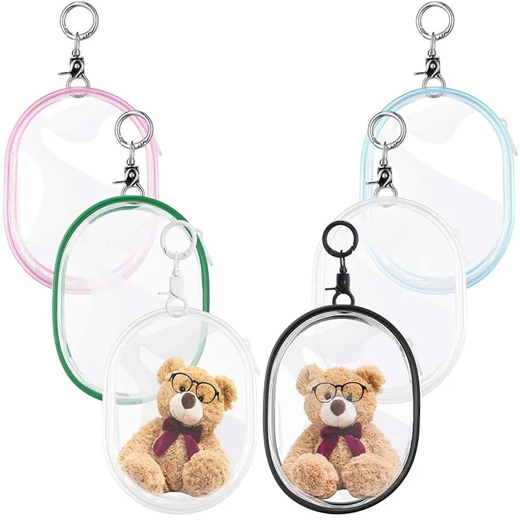 PVC Small Doll Pouch Clear Luminous Blind Bag Clear Blind Box Bag with Keychain Transparent Color Mini Storage Toys Bags