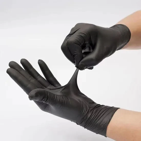 Custom 4/5/6/8/9 Mil Xs Xxl Industrial Cheap Black Nitrile Gloves 100 Pcs