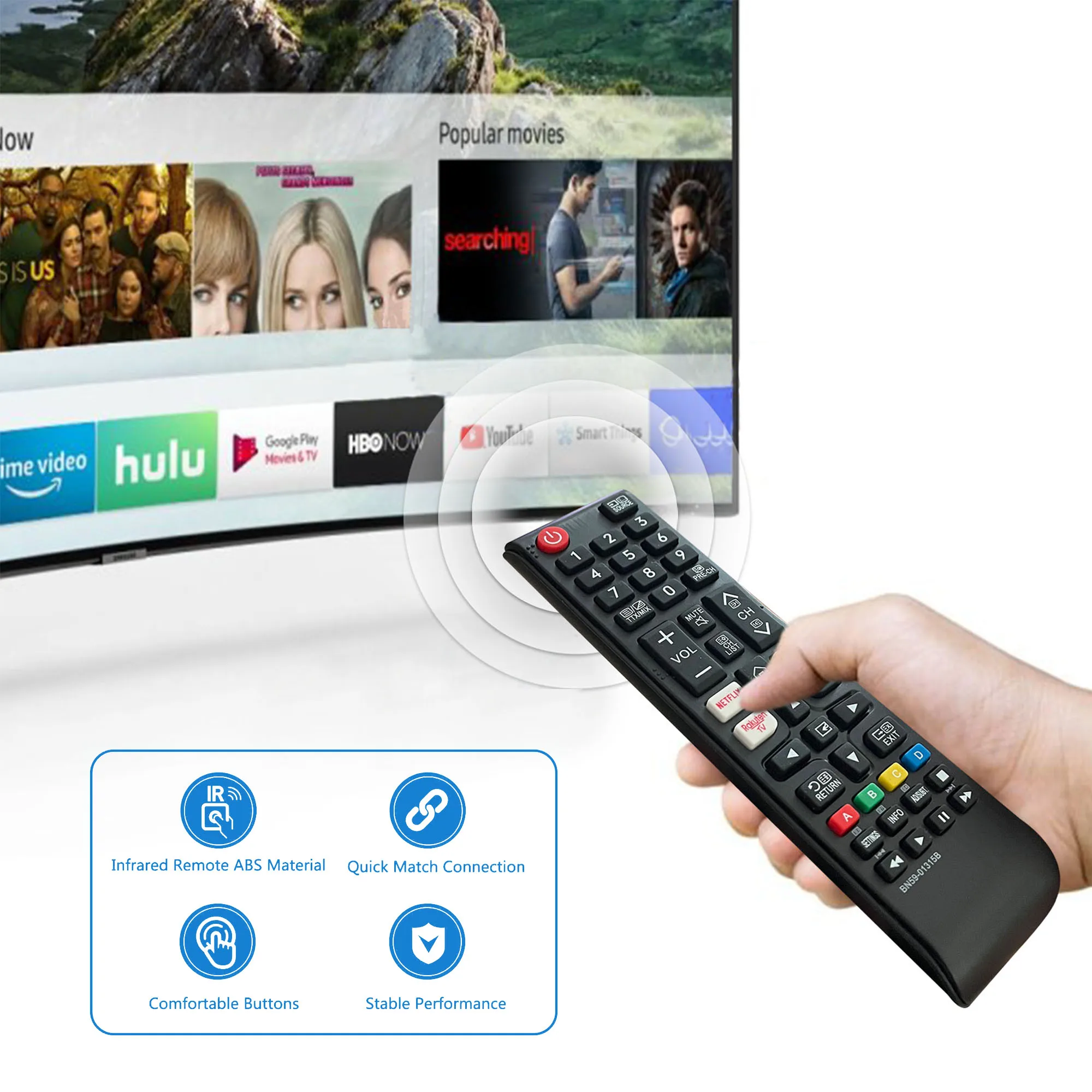 BN59-01315B Remote control Universal Replacement for Samsung LCD TV UE50RU7170U 7172U 7175U UE43RU7105 7179