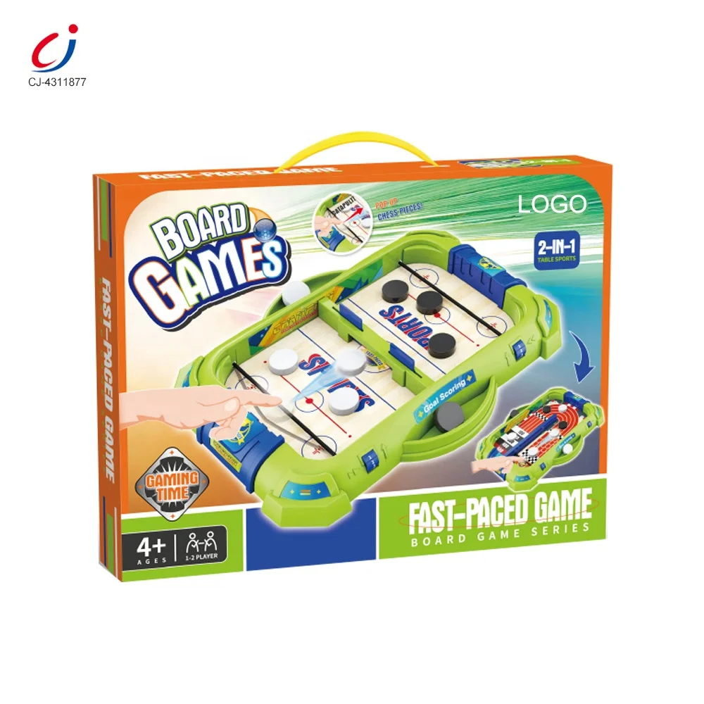 Chengji board game kids ice hockey 2 in 1 scoring table finger sport toy party family sling puck board game for kids