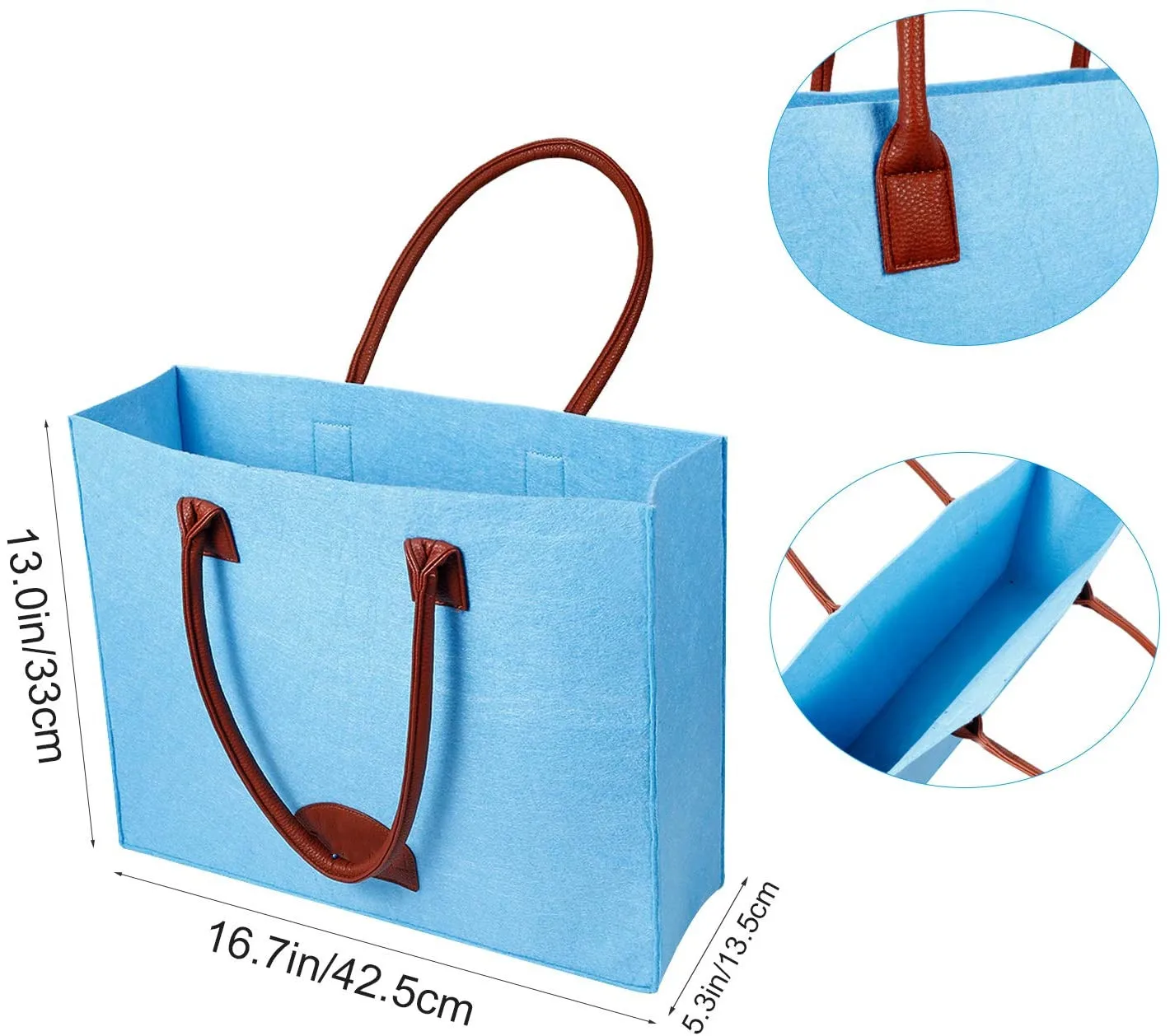 China Felt Fabric Produce box Stylish Travel Tote Bag Grocery Bags Reusable Eco Shopping Bags Large Made Custom logo