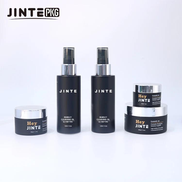 Empty Cosmetic Plastic Jar For Body Butter PETG Cosmetic Jar and PET Toner Plastic Bottle