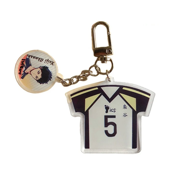 Custom Printed Cartoon Volleyball Junior Boy Zinc Alloy Key Ring Cute Acrylic Anime Keychain