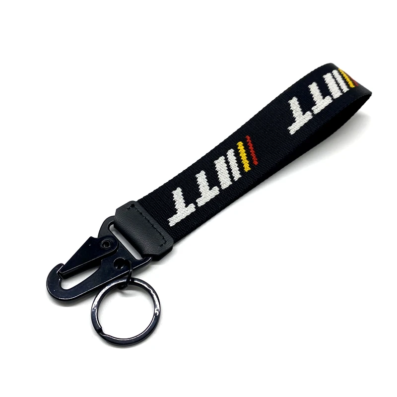 Custom logo printed sublimation strap wrist polyester keychain lanyard short key chain lanyards