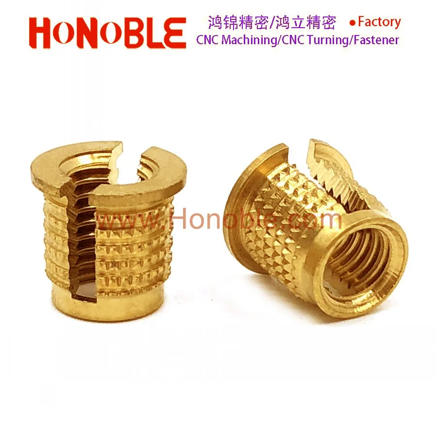 8-32,M4Press-Lok Inserts Slotted brass insert nuts