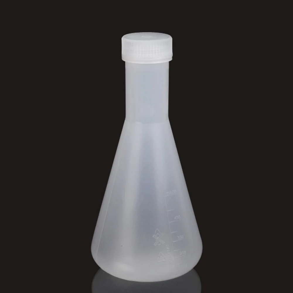 Лабораторная пластиковая коническая колба Erlenmeyer PP с градиентом 500 мл 250