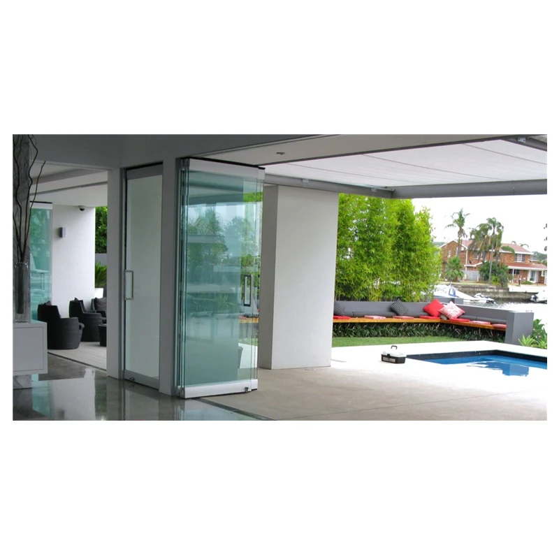 panoramic stacking folding door frameless glass wall