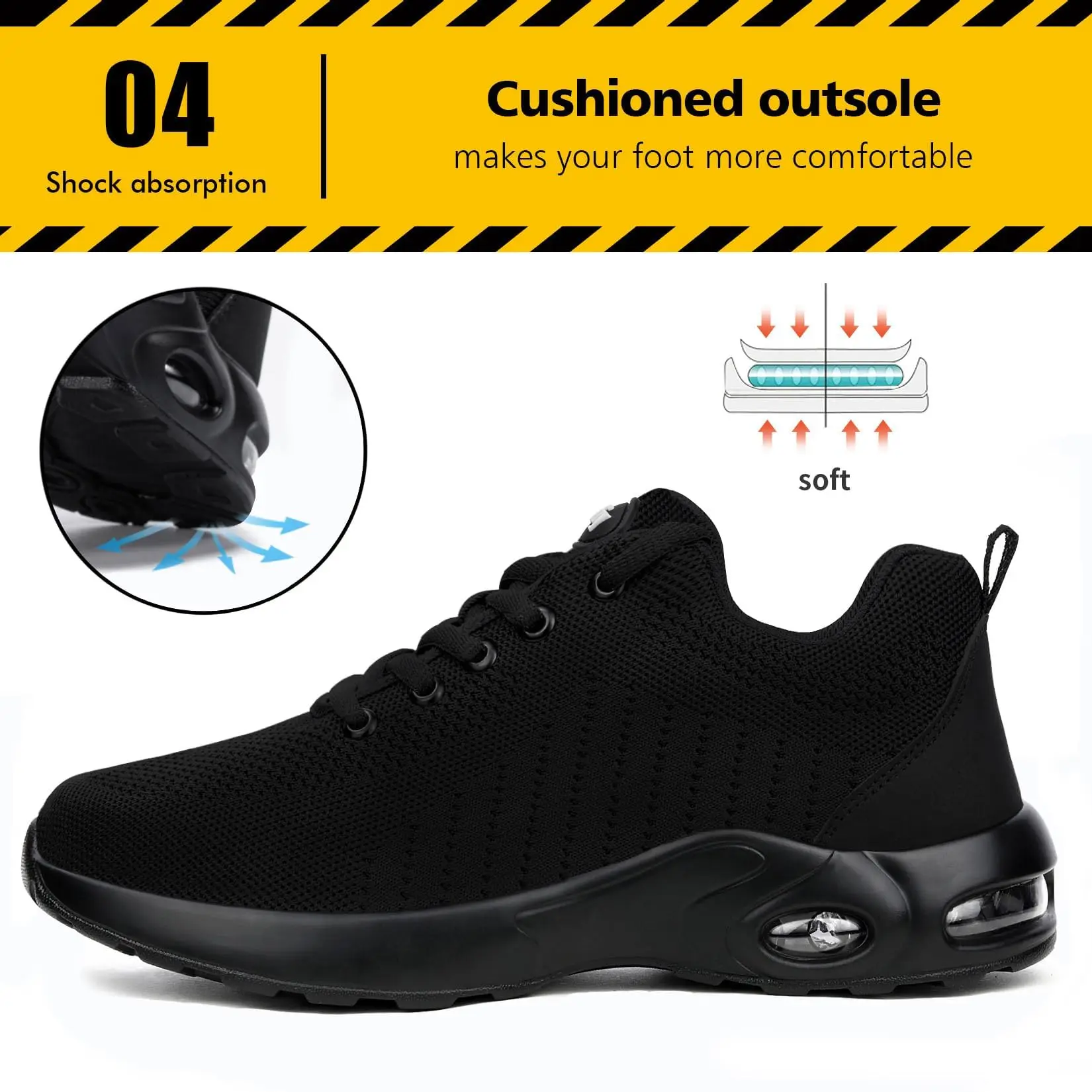 SeeMore Sports Shoes Resistant Puncture Proof Work Sneaks Breathable Shoes Lightweight Comfortable Anti Slip