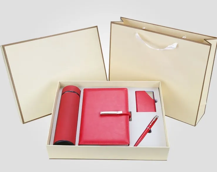2021 Corporate giveaways Luxury Promotional VIP Business Corporate Gift Set notebook and vacuum and pen and name card holder