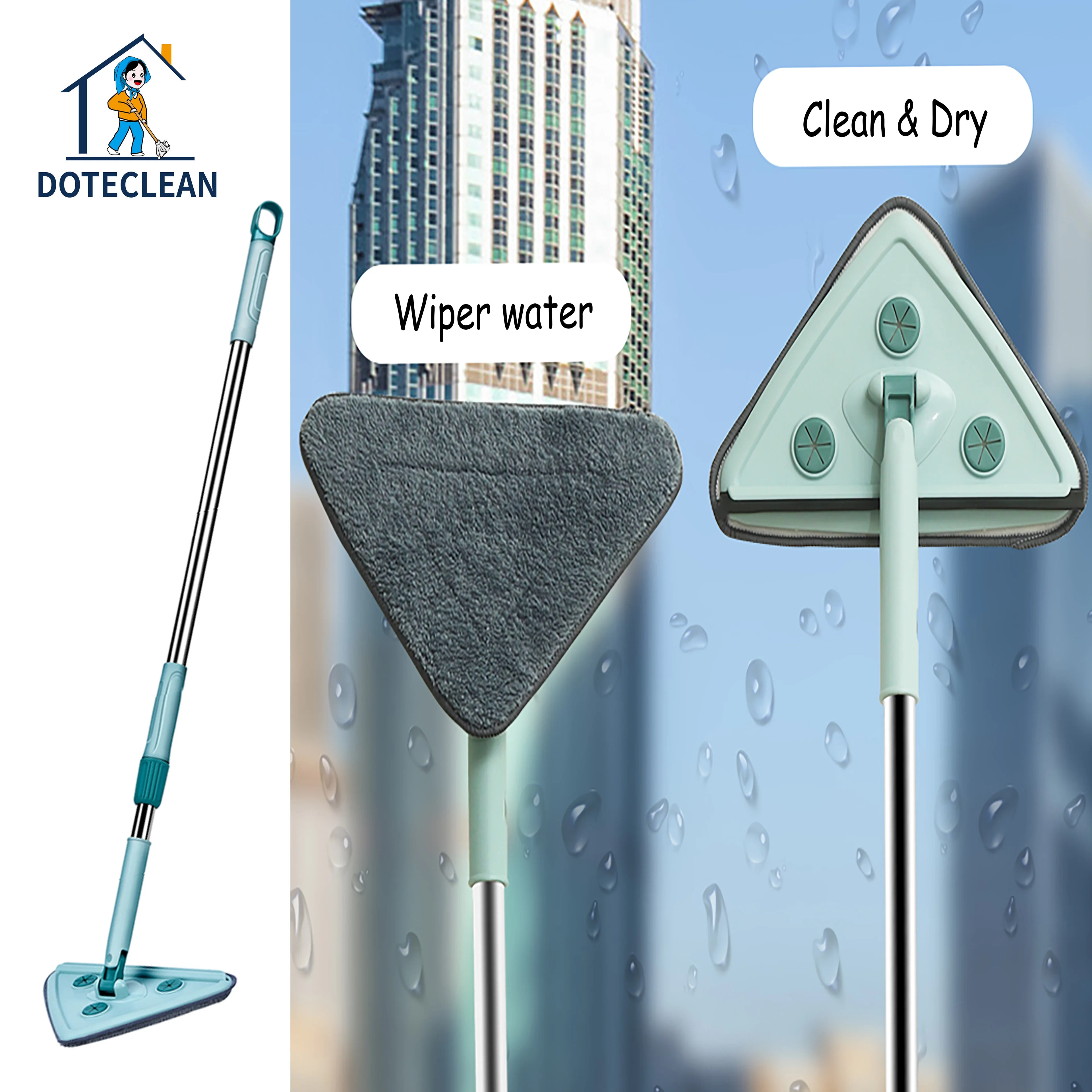 High Quality cleaning tools & accessories Telescopic Triangle Mop squeeze water free hand wash flat mop for house cleaning