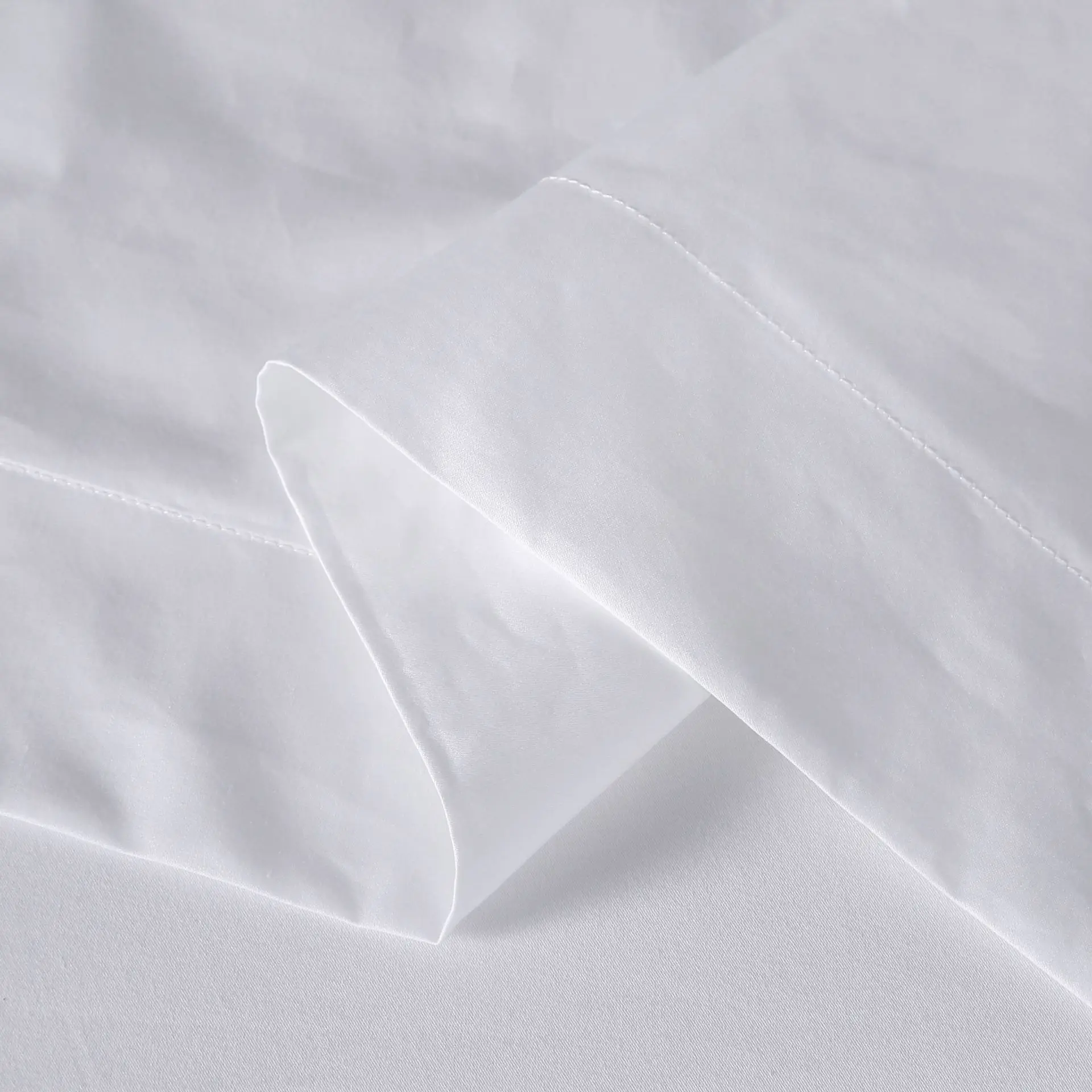 Wholesale Hotel Linen Embroidery Duvet Cover Fitted Bed Sheet Set 3cm Stripe 100% Cotton Bedding Set