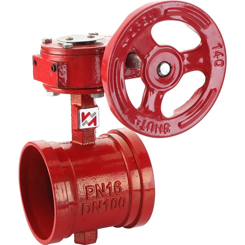 dn125 dn150 dn250 dn300 FM fire fighting groove type signal manual butterfly valve