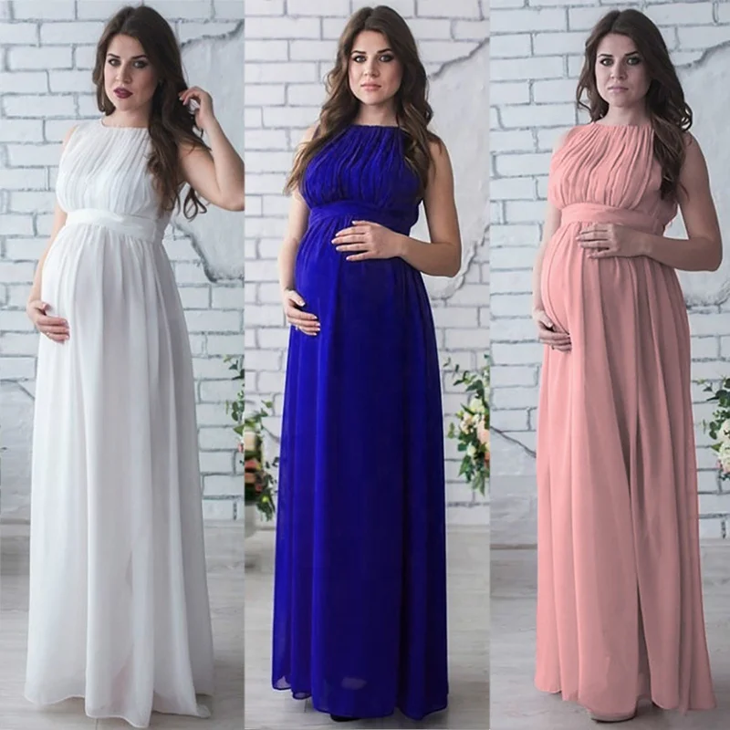 Maternity Gown Photo Shoot Pregnancy Clothes Women Floor Length Photography Maternity White Lace Dress