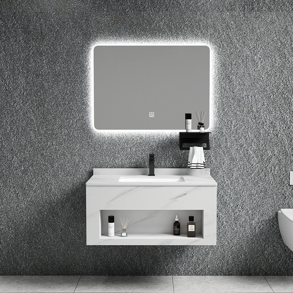 Modern minimalist style New design Bathroom Cabinets Vanity with led mirror
