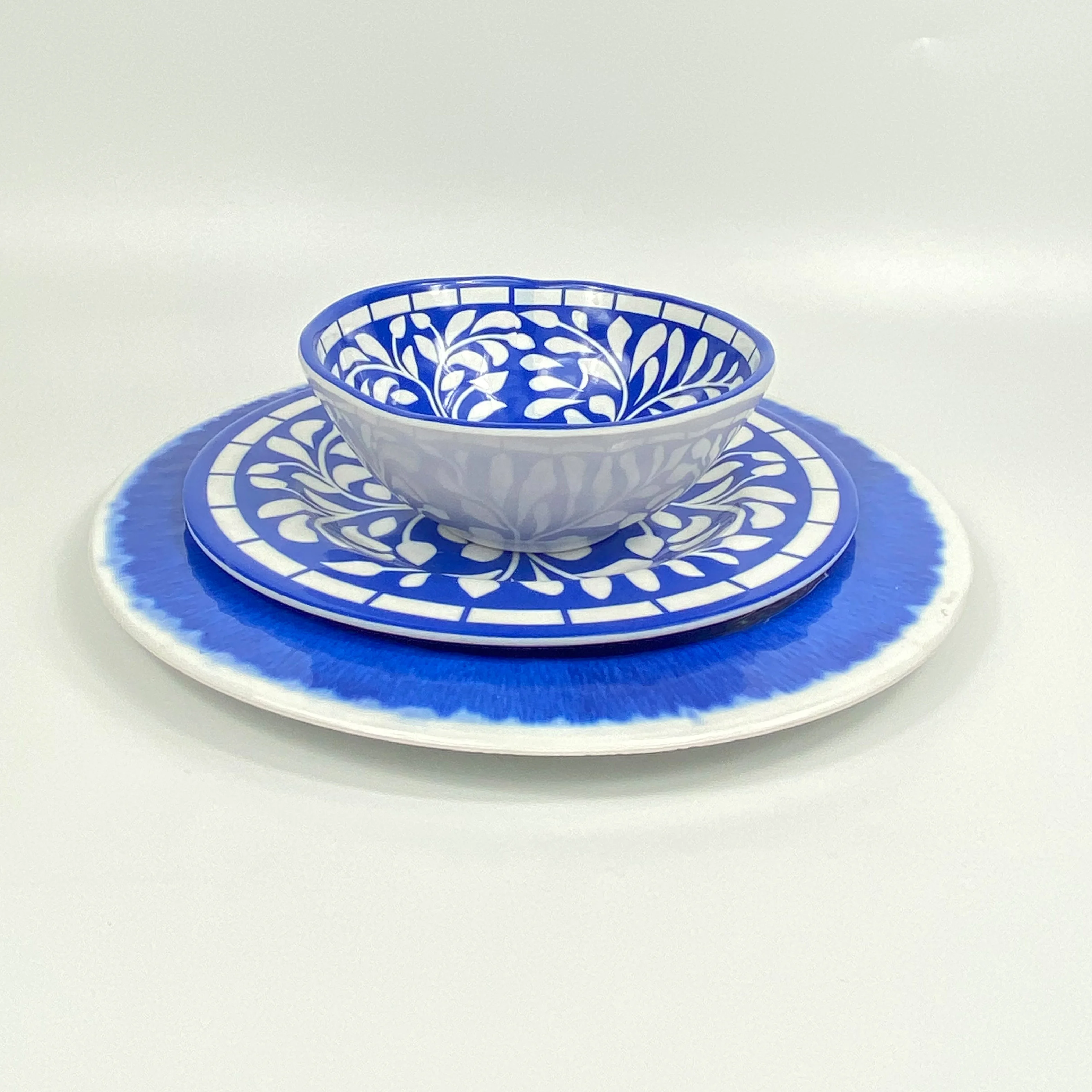 Melamine  Unbreakable  Luxury dinnerware Sets- Everyday Use 12pcs  Dinnerware Set plate and bowl set  Dishwasher safe