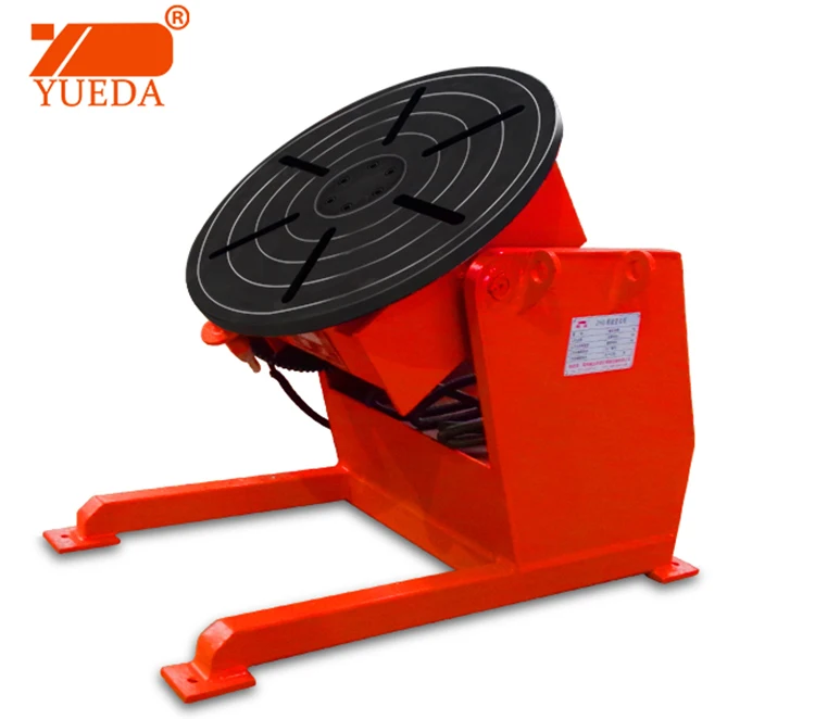 Yueda Automatic Lift Horizontal Rotating Pipe Tank Welding Positioner Rotary Table with Chuck