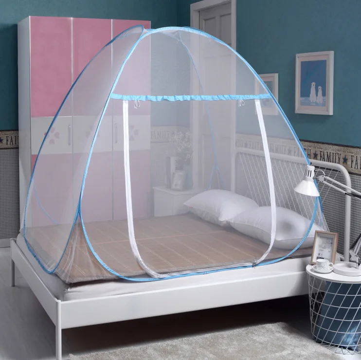 Hot selling good quality folding self standing mosquito net folding mosquito net for bed (1600506239743)