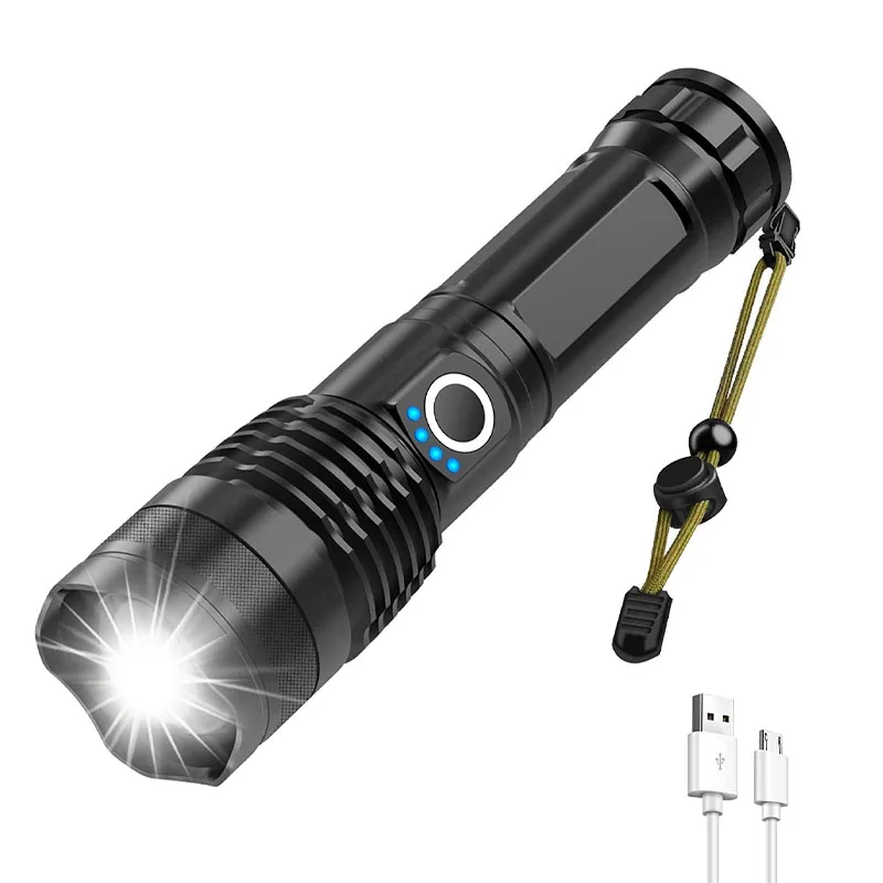 Waterproof zoomable Rechargeable P50 1500lm aluminium alloy Water Resistant 5 led modes High Powered Tactical FlashLights