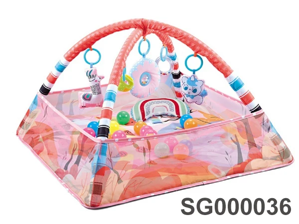 2-in-1 4-sided fence safe and soft dinosaur gym mat for toddlers infant gaming gym carpet baby exercise blanket mat hot selling