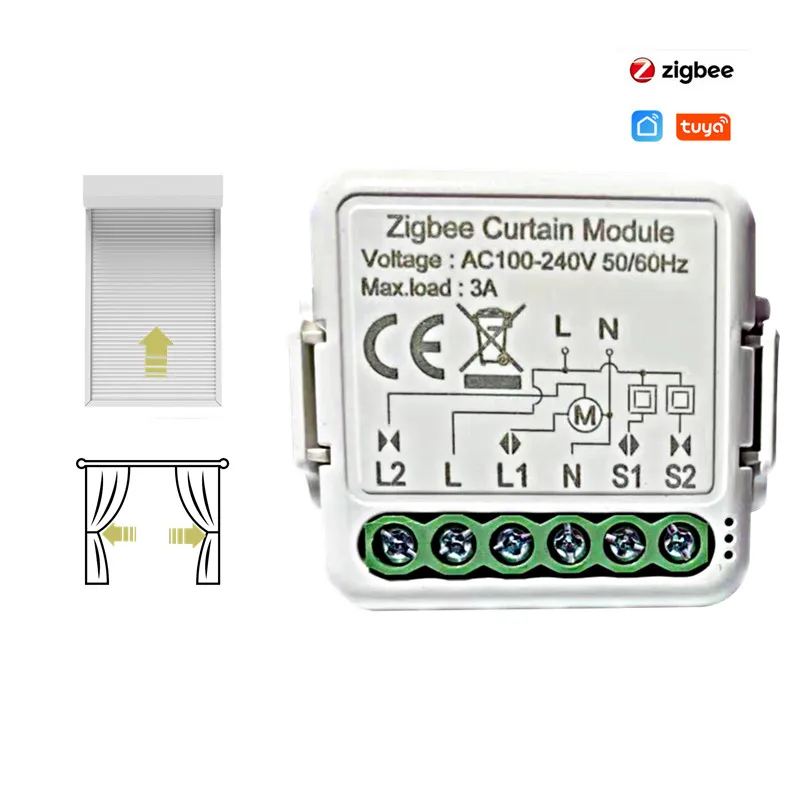 
Tuya ZigBee Intelligent Curtain Module Intelligent Home Module For Roller Shutter Blind Motor Compatible with Alexa Google Home 