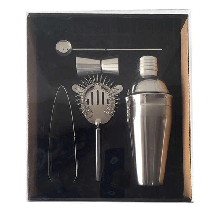 New product ideas 2021 Boston Bartender Set Two-Piece Shaker Cocktail Set Bartender Kit 5-Piece Bar Set