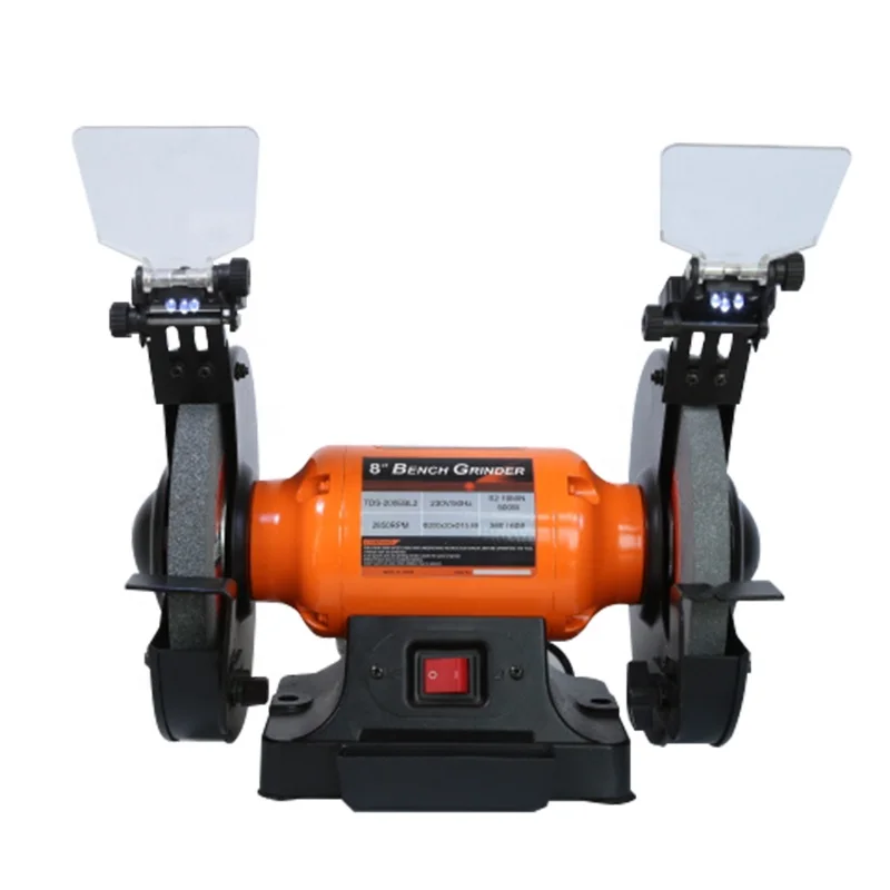 CE certification LED lights heavy duty home electric 200mm bench grinder for sale