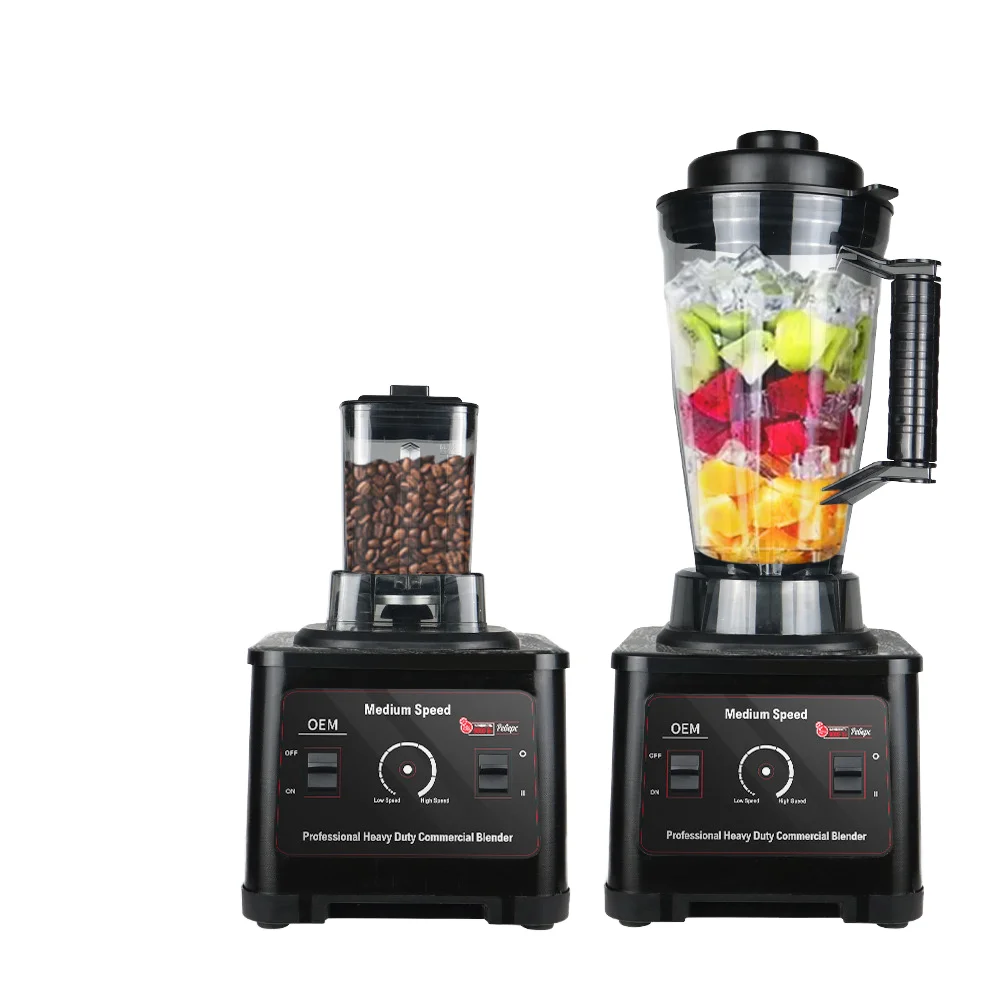 High Quality 4L Kitchen 2 in 1 Juicer Blender Mixer Multifunction Speed Commercial Double Cup Juice Food Processor