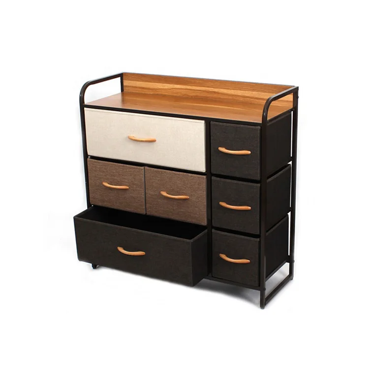 Customized 5L-612 Dresser Drawer Organizer 7 Drawers Fabric Chest Vertical Storage Dresser For Bedroom